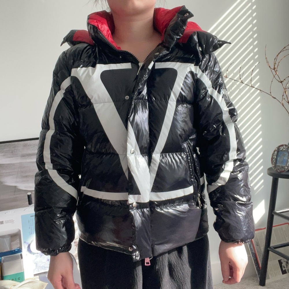 Valentino & Moncler Black and Red Puffer Jacket